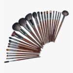 24-Piece Natural Goat Hair Makeup Brush Set for Face and Eyes